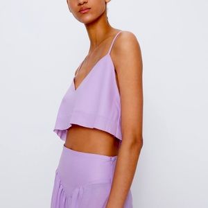 Zara flowy lilac top NWT